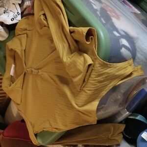 Mustard collared bodysuit